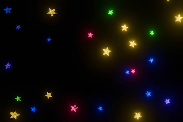 Colorful stars on a black background
