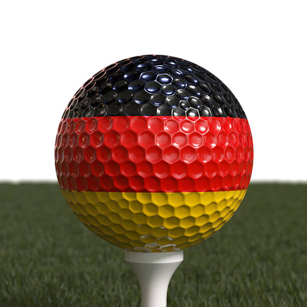Three-dimensional golfball isolated on white background. 3D illustration.