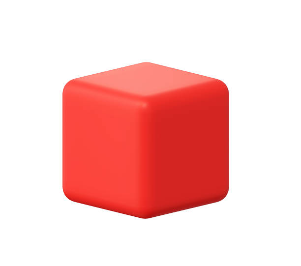3d rendered red cube platform for product display. Minimal square box shape isolated on transparent background. Geometric stand for modern presentation.
