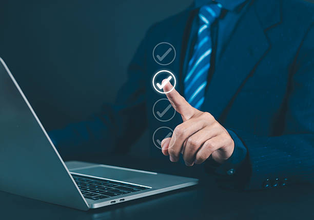 istock The technology business quality audit checklist uses an online concept with a document format and a controllable safety survey. 2253232247