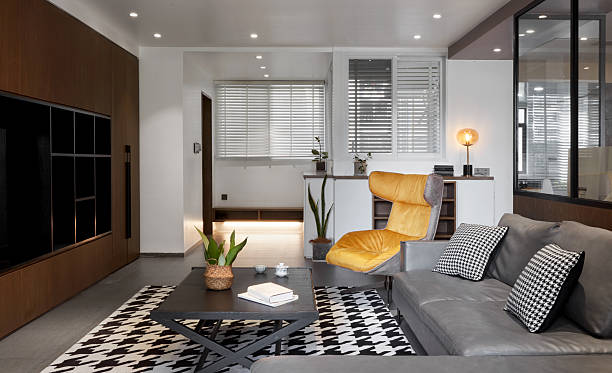 istock Minimalist style home interior, living room 2253236084