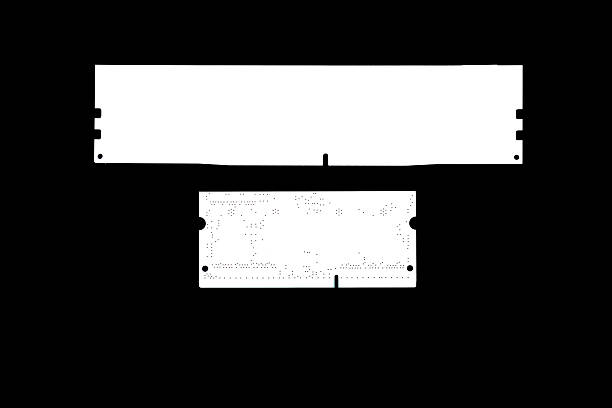 Top view of pc and laptop ram ddr memory sticks on black background