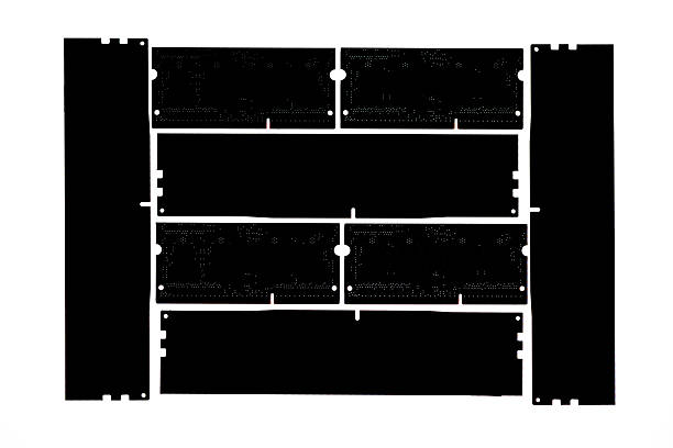 istock Flat lay of computer and laptop ram ddr memory sticks on white background 2253236905