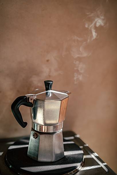 istock Italian Moka Pot Coffee Brewing Scene 2253237322