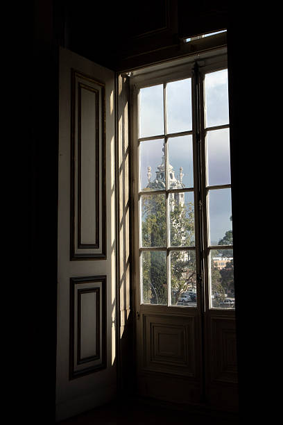 istock Beyond the window you can see trees and a garden.    . 2253240295