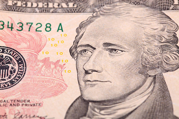 Portrait of George Washington on no longer circulating paper money currency bill.