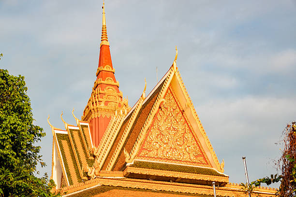 Wat Preah Prom Rath, built in the late 19th century, is the main active Buddhist temple in Siem Reap town, Cambodia. It features classic Khmer architecture, colorful murals, and statues of Buddha, reflecting the living religious culture of the city. It was renovated in the 1960s and again after damage during the Khmer Rouge era.