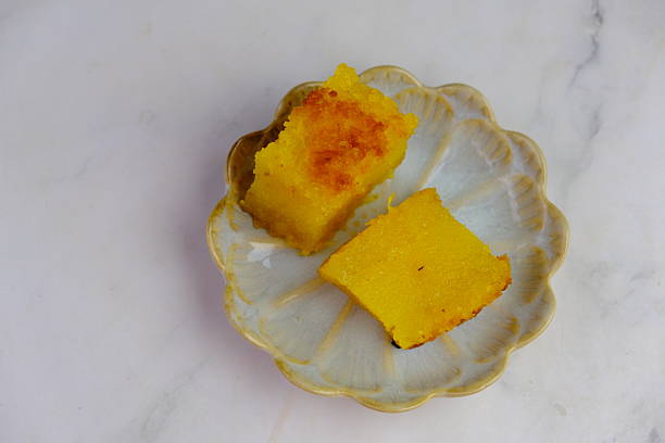 Baked cassava pudding also known as Bingka Ubi Kayu.