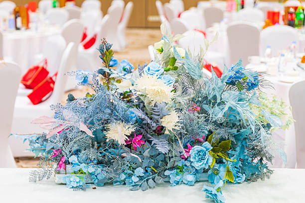 Beautifully decorated table for a wedding event outdoors