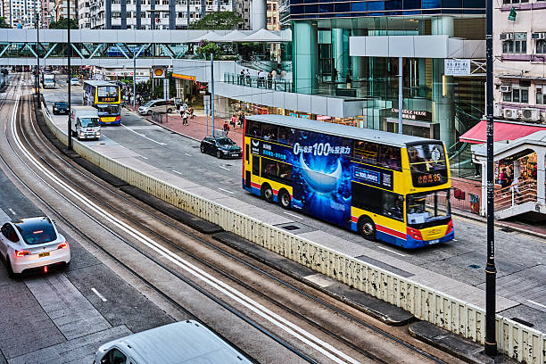 Rush hour at the financial district of Hong Kong
