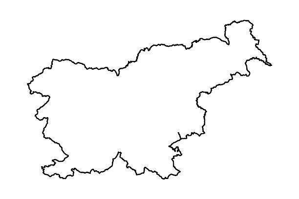 Black Outline Sketch Map of Slovenia Country, can be used for business designs, presentation designs or any suitable designs.