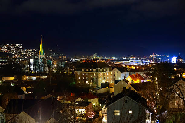 istock Nightly Norwegian city Trondheim  in December 2253255717