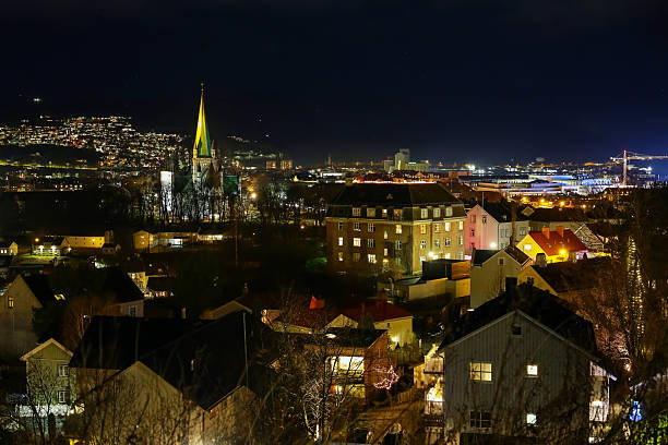 istock Nightly Norwegian city Trondheim  in December 2253255724