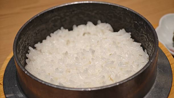 istock Japanese rice in Hagama pot. 2253255748
