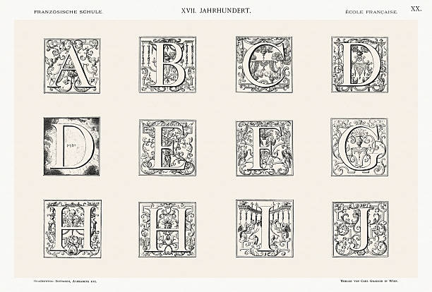 istock Antique decorative alphabet illustration  published in Vienna, 1897. 2253255828