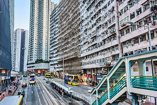 Rush hour at the financial district of Hong Kong