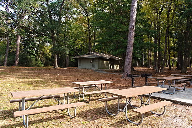 istock Picnic Area and Bathroom Building 2253257773