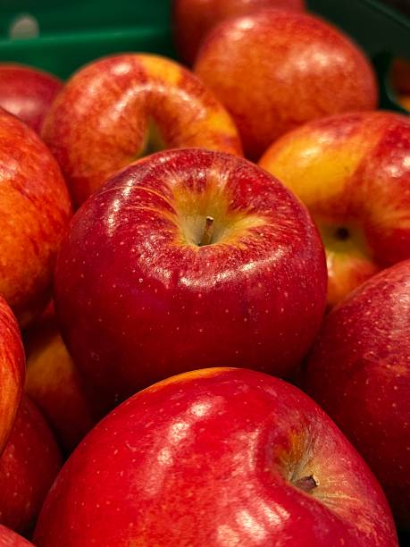 Heap of imported red apples