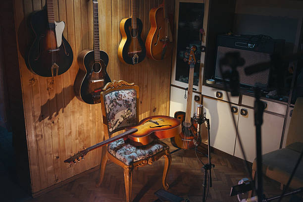 istock Recording guitars in a home studio 2253267181