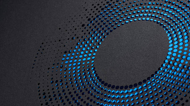 istock Dark Abstract Paper Cut Radial Artwork With Blue Perforated Pattern 2253270122