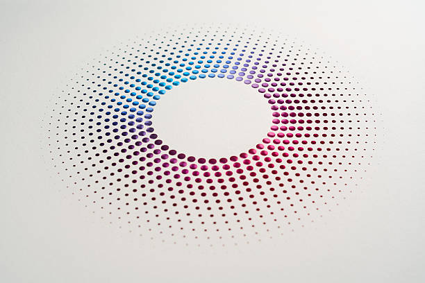 istock Colorful Radial Dot Paper Cut Ring With Smooth Gradient on White 2253270132