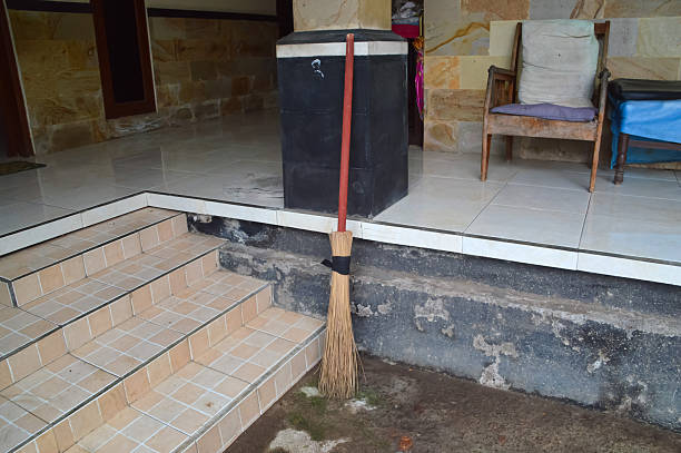 A broom hangs outside a Bavarian mountain hut.
