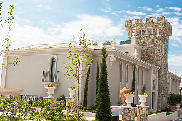 Las Vegas, Nevada, United States - June 4, 2025: The colourful towers and architecture of the Excalibur Hotel and Casino along the Las Vegas Strip, Nevada, USA.