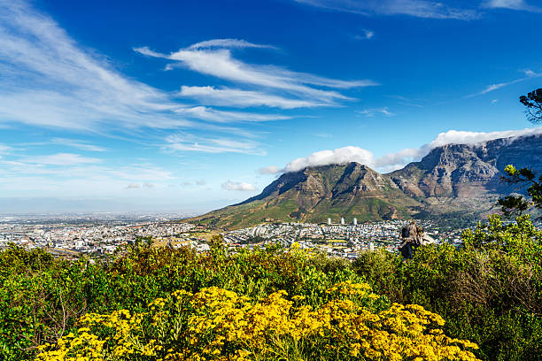 Table mountain covered with cloud in Cape town