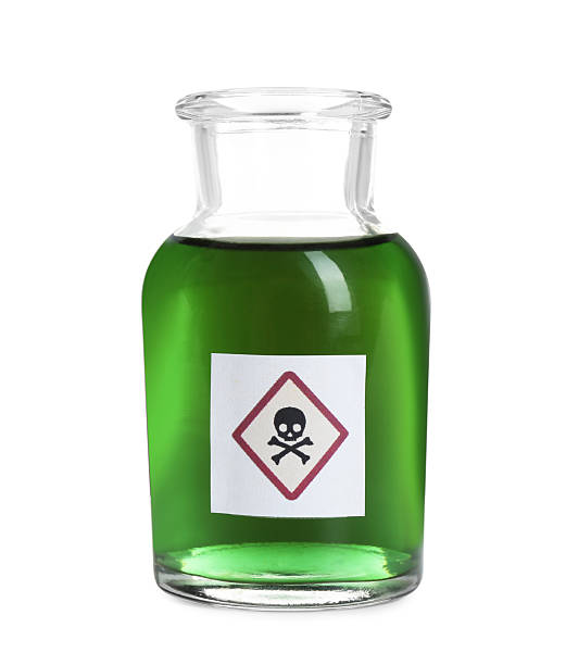 istock Bottle of poison with warning sign isolated on white 2253287146
