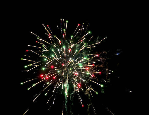 istock Colorful fireworks on black sky background 2253296902