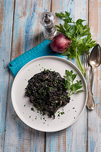 squid ink risotto, traditional italian recipe