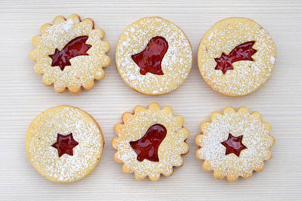 Homemade Linzer cookies. Christmas baking