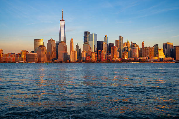 istock Lower Manhattan from New Jersey just before sunset in late December 2253302161