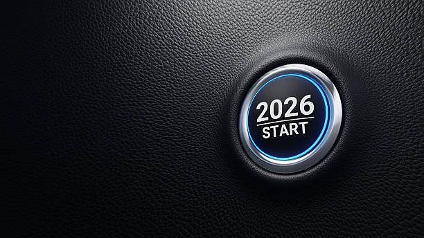 istock 2026 Start Push Button. Planning, Roadmap, Goal, Target, Startup, Vision, Career Path, Business Strategy, Opportunity and Change concept. 2026 Start Modern Car Button. 3D Illustration 2253305149