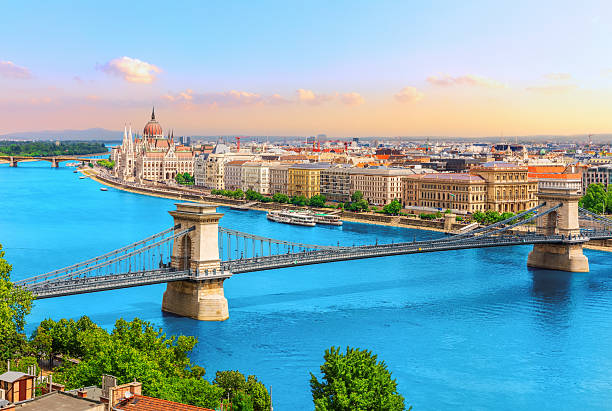 istock Chain Bridge and Parliament building on Danube River, Budapest, Hungary 2253311901
