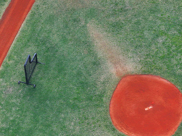 3D render of empty baseball arena, open air stadium on daytime. Blurred imaged of sport fans on tribune. Concept of professional sport, competition, championship, game