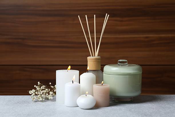 istock Beautiful composition with candles on the table 2253313460