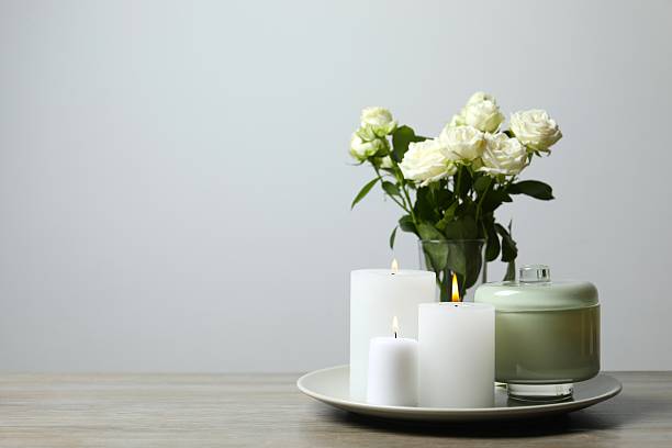 istock Beautiful composition with candles on the table 2253313463