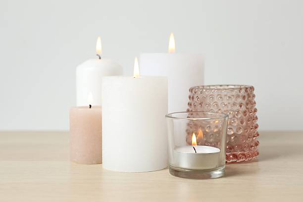 istock Beautiful composition with candles on the table 2253314370