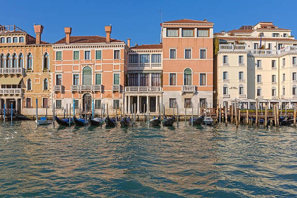 Houses at Grand Canal in Venice Italy Sunny Winter Day