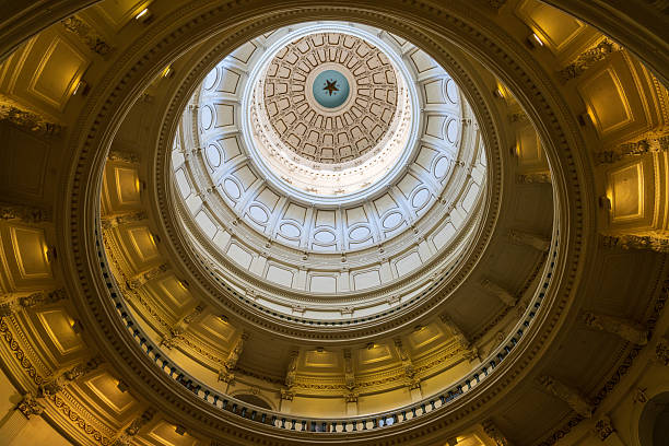 Closeup of the Texas state capitol dome in Austin