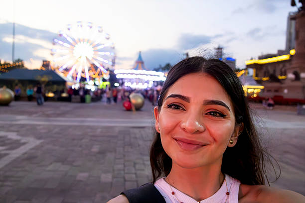 Woman documenting her day at the fair