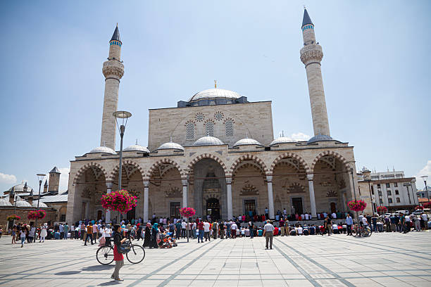 Traditional Ottoman architecture of Mevlana Rumi Mosque, an important cultural and religious landmark in Konya, Turkey
