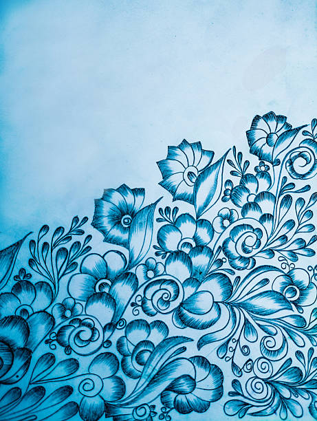 istock Detailed Blue Pencil Flower Garden Blooming from the Bottom Corner 2253324806