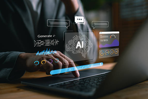 istock AI assistant helping a businessman by generating data, speech, statistics, graphs and insights for digital business with artificial intelligence. 2253332769