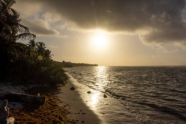 Sunrise on the beach Ambergris Caye, Belize in San Pedro, Corozal District, Belize