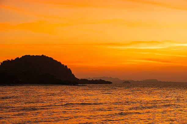 The sunset view of Dadaepo Beach in Busan