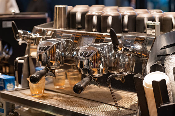 istock Coffee brewing station with dripper and equipment on bar counter 2253344374