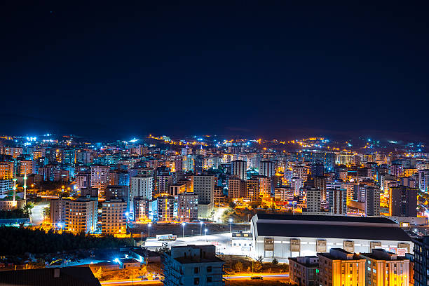 Modern City at Night Powered by Electricity