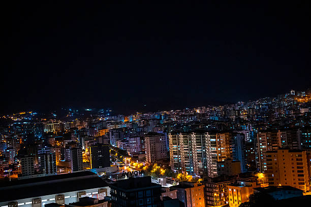 Modern City at Night Powered by Electricity